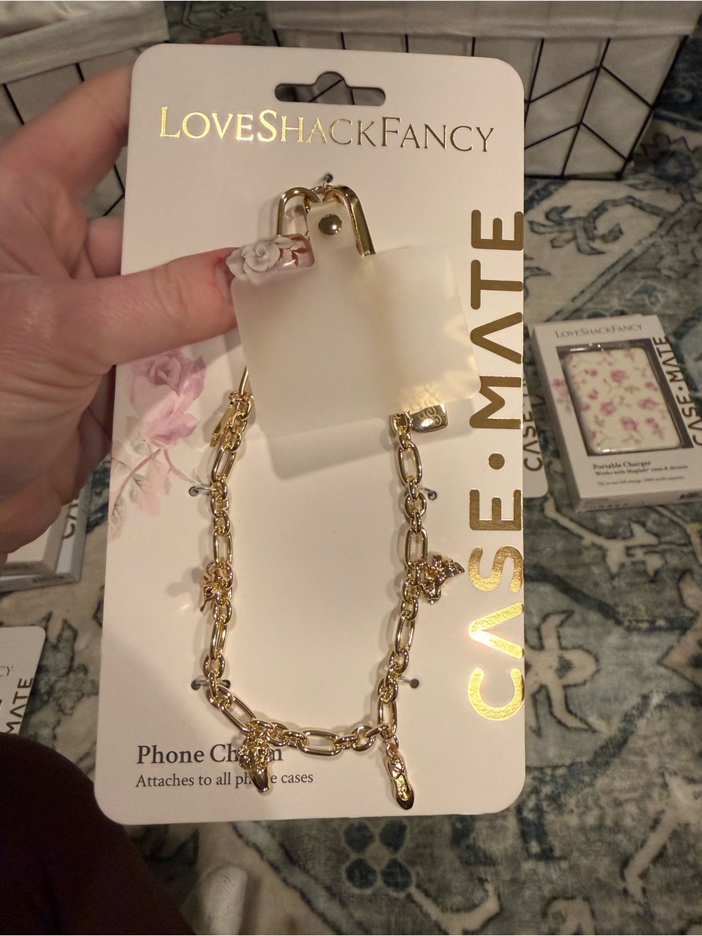 LoveShackFancy Gold-tone Chain Charm Strap NWT